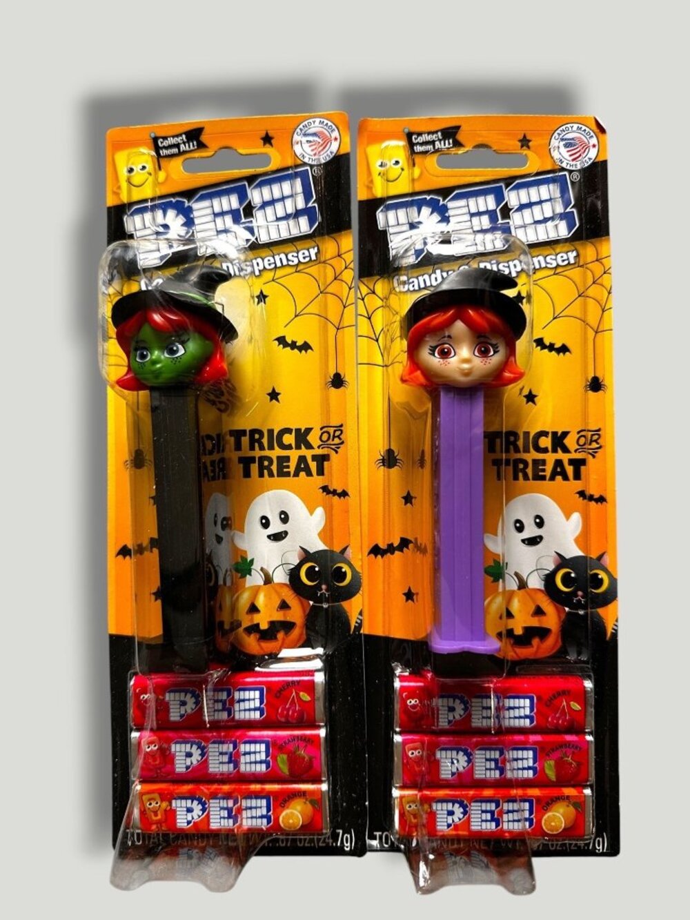 PEZ Halloween Witch Candy Dispensers With Candy Set Of 2 Collectible New